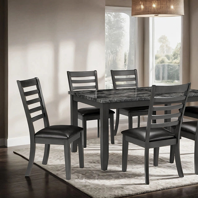 Adia 7 Pc Dinning Table Set Grey & Brown