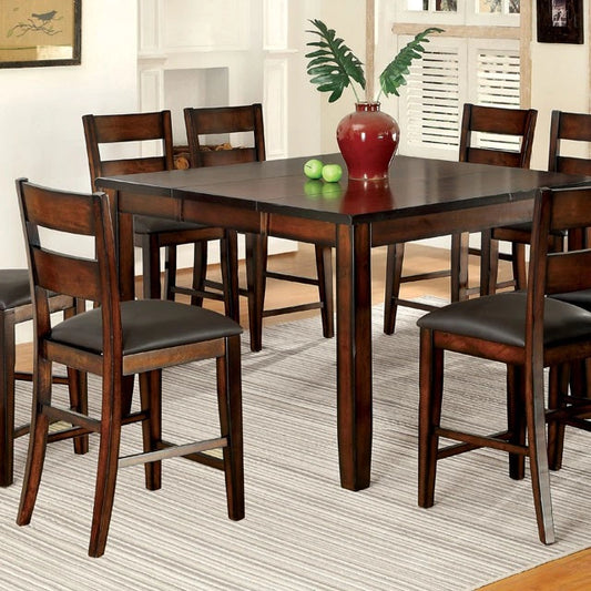 DICKINSON II Dark Cherry Counter Ht. Table w/ 18" Leaf