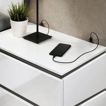Load image into Gallery viewer, BIRSFELDEN Night Stand w/ USB, White