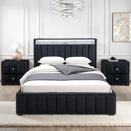 Farese Queen Bed w/ 2 Nightstands