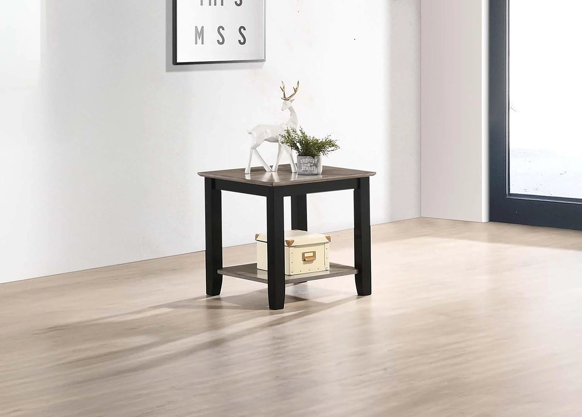 Liihct End Table in Gray/Black