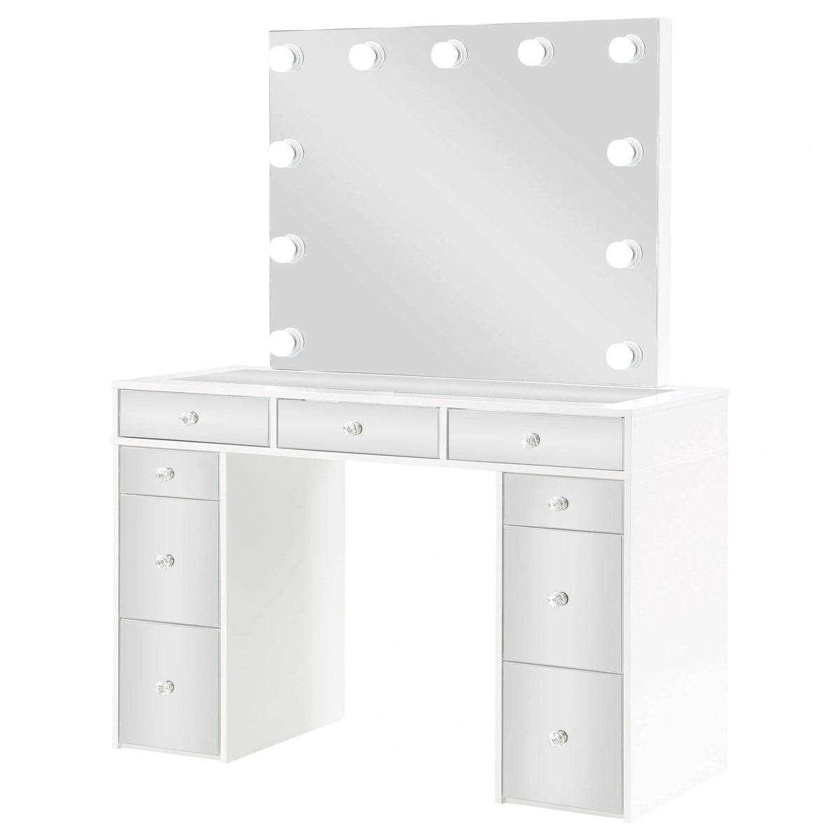 Regina Makeup Vanity Table with LED Mirror and Stool Set