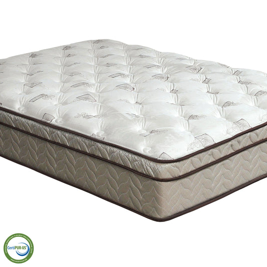 Lilium White/Brown 13" Euro Pillow Top Mattress, Twin