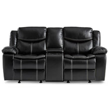 Cargar imagen en el visor de la galería, Bastrop Double Glider Reclining Loveseat in Black 8230BLK-2