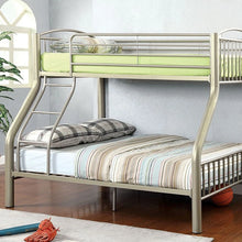 Cargar imagen en el visor de la galería, Lovia Metallic Gold Twin/Full Bunk Bed