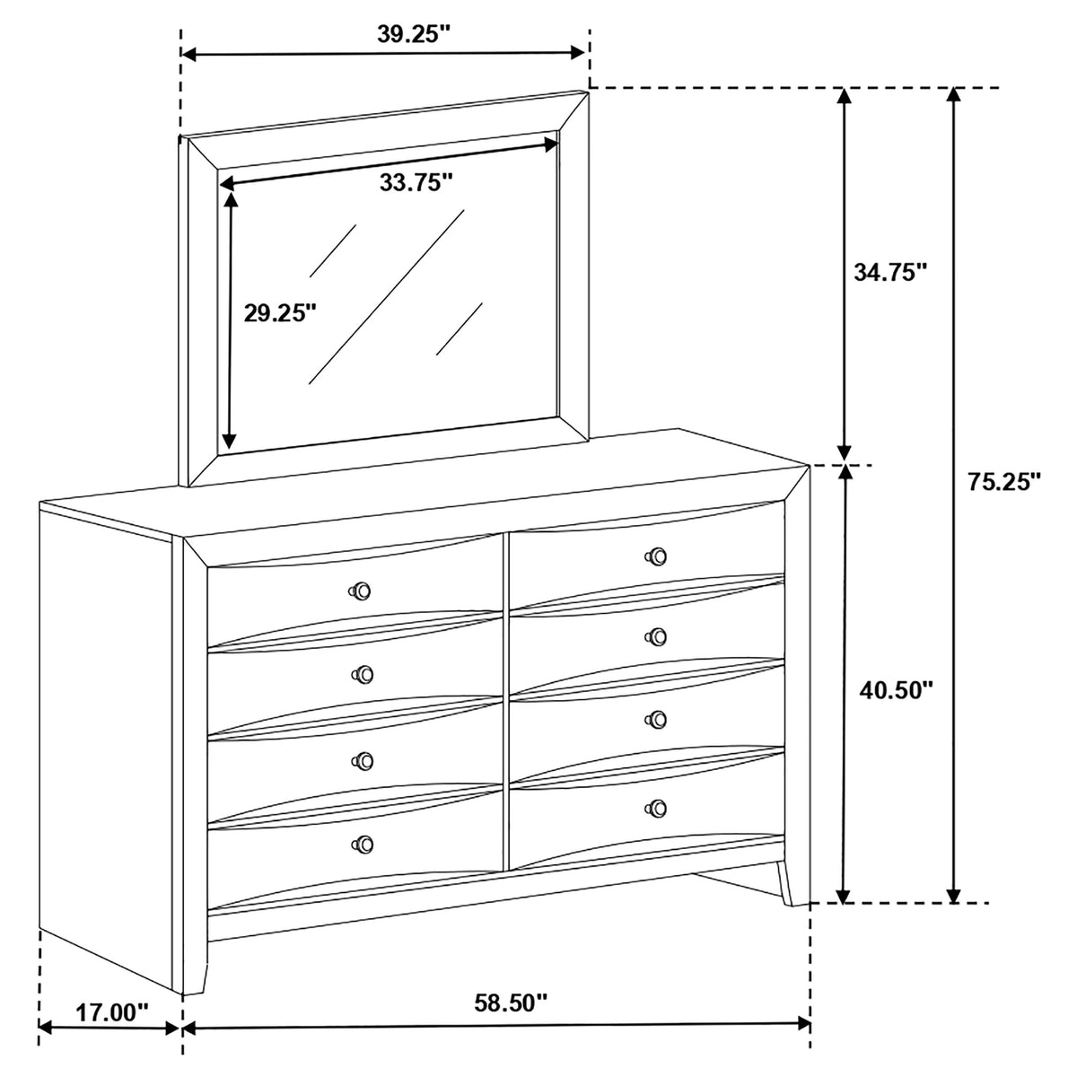 Briana Dresser with Mirror