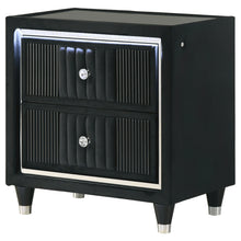 Load image into Gallery viewer, Ravenne Velvet Upholstered LED Nightstand