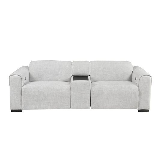 McPherson-(3)Power Double Reclining Love Seat with Center Console and Power Headrests, Charging Ports image