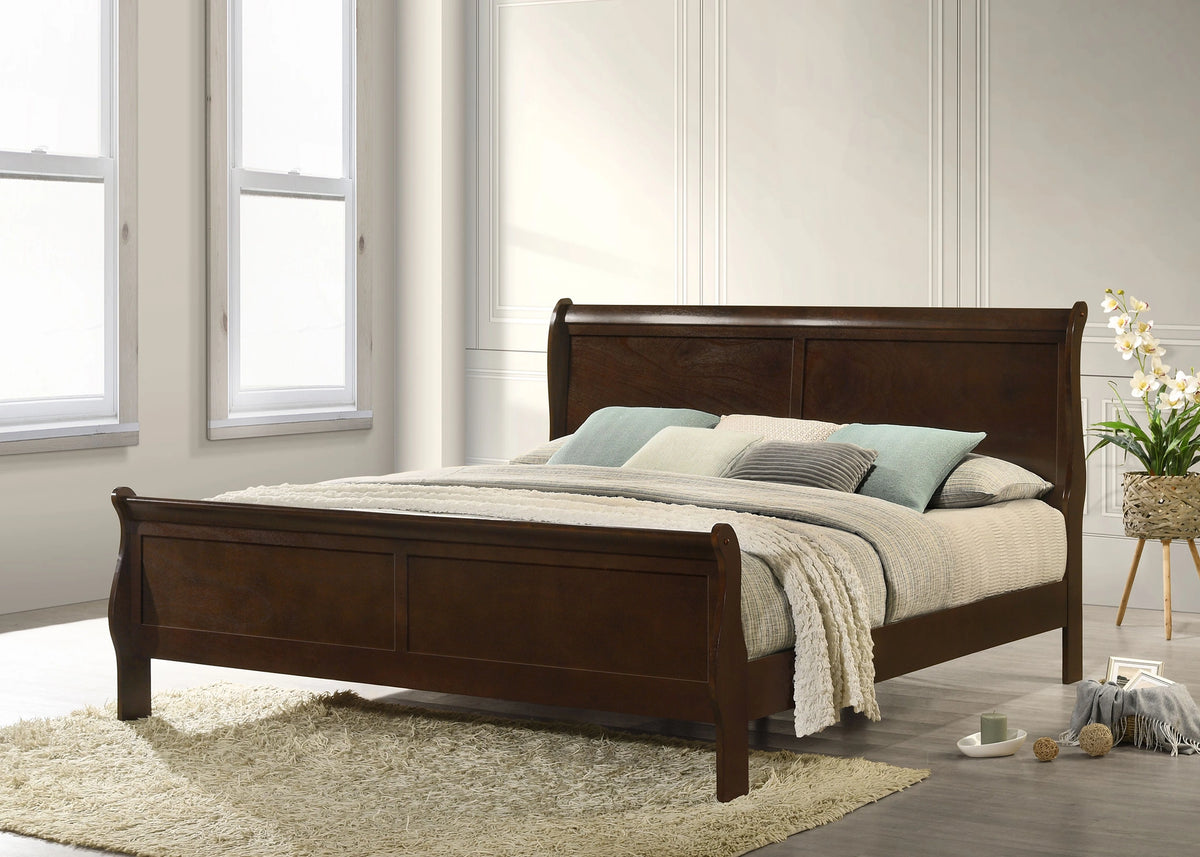 Louis Philippe Sleigh Panel Bed