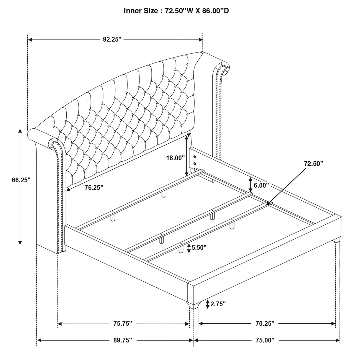 Melody Wingback Bed