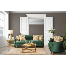 Cargar imagen en el visor de la galería, VERDANTE Emerald Green/Gold Love Seat