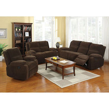 Load image into Gallery viewer, Haven Dark Brown Love Seat w/ 2 Recliners