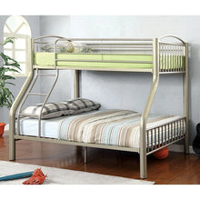 Cargar imagen en el visor de la galería, Lovia Metallic Gold Twin/Full Bunk Bed