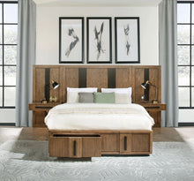 Load image into Gallery viewer, Terrace Wall Panel Platform Storage Bed with Attached Nightstands