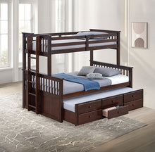 Load image into Gallery viewer, University Twin/Full Bunk Bed Grey, Walnut, &amp; White