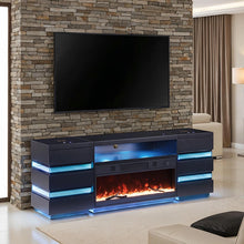 Cargar imagen en el visor de la galería, Terni TV Stand w/ Fireplace &amp; 2 Side Tables