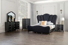 Cargar imagen en el visor de la galería, Melodi Parc E.King &amp; Queen Bed Black &amp; Silver