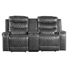 Load image into Gallery viewer, Putnam Power Double Reclining Loveseat in Gray 9405GY-2PW