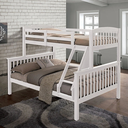 Brookings Twin/Full Bunk Bed White, Brown & Black