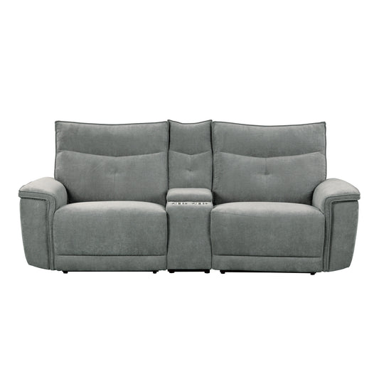 Tesoro-(3)Power Double Reclining Love Seat with Center Console, Power Headrests and USB Ports image