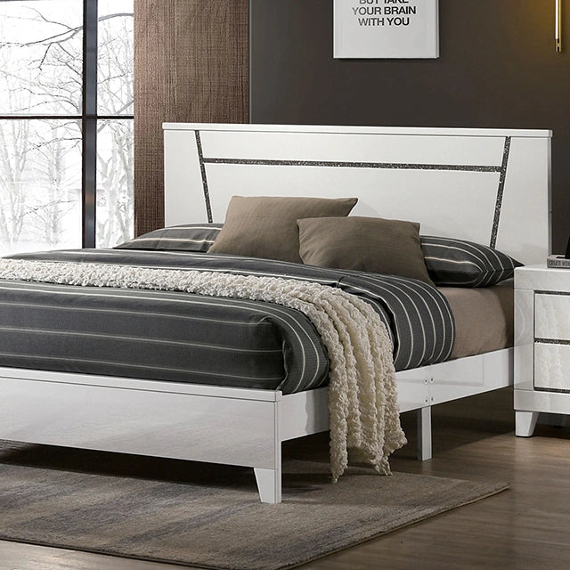MAGDEBURG Cal.King Bed, Black & White