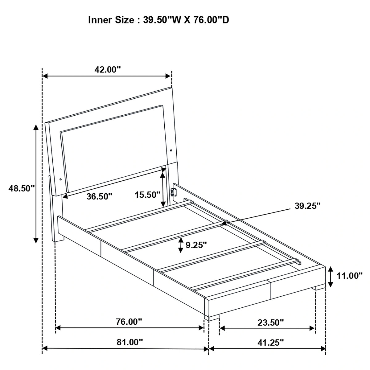 Felicity Panel Bed with LED Lighting