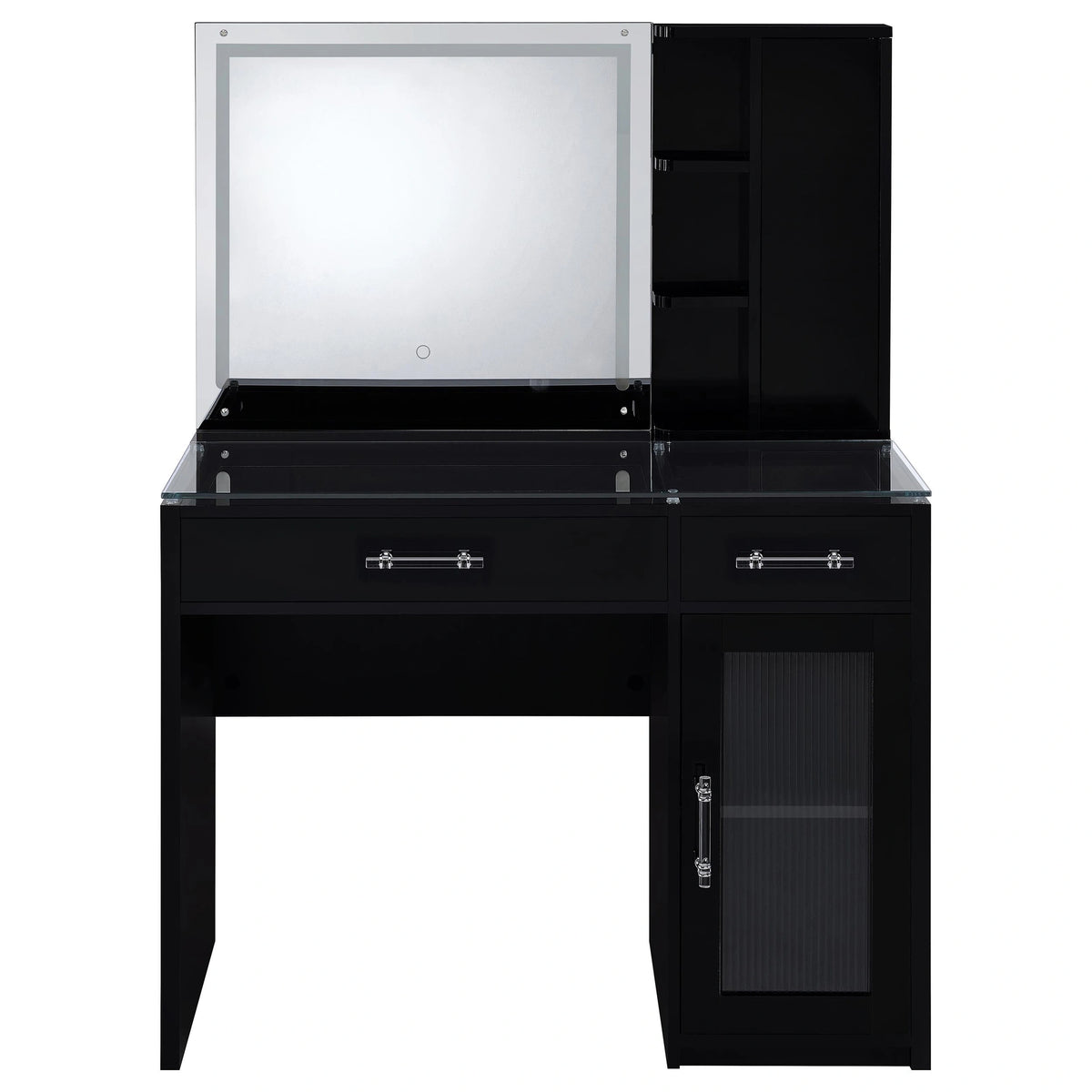 Flora Makeup Vanity Table with LED Mirror and Stool Set