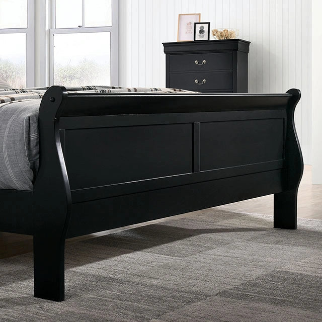 Louis Philippe Full, Twin, Full, & King Bed Black, Grey, Brown & White
