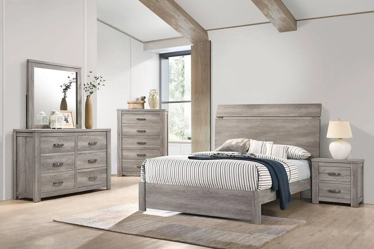 Liihen Eastern King Bed in Grey
