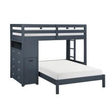 Cargar imagen en el visor de la galería, Sloane-(6) Twin/Full Loft Bunk Bed with Chest and Hidden Desk image
