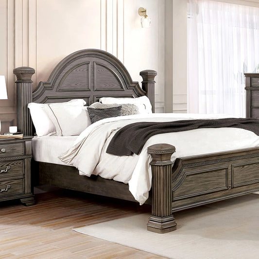 Pamphilos 4 & 5 Piece Queen Bedroom Set Gray & White