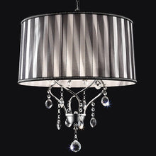Load image into Gallery viewer, Arya Black/Chrome Ceiling Lamp, Hanging Crystal