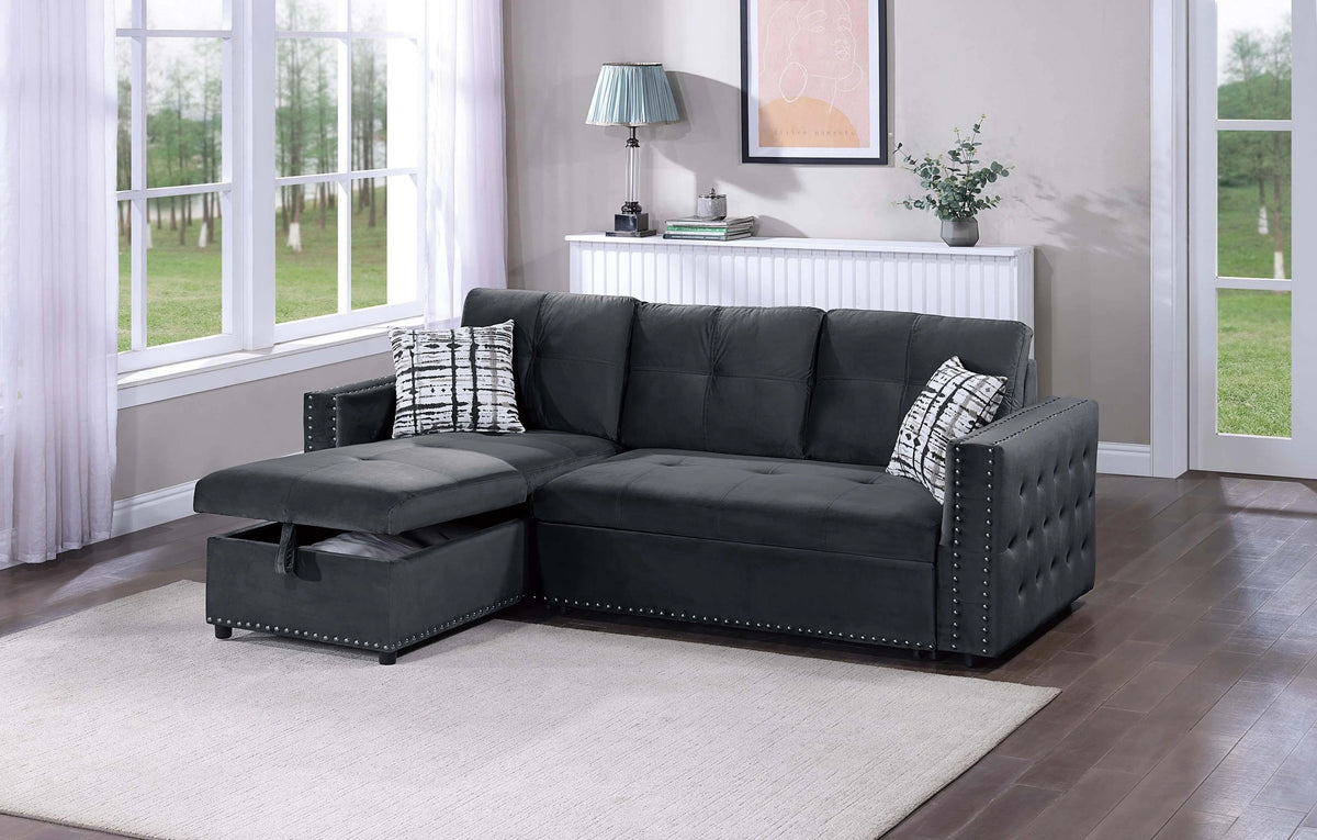 Yanlin Convertible Sectional in Black