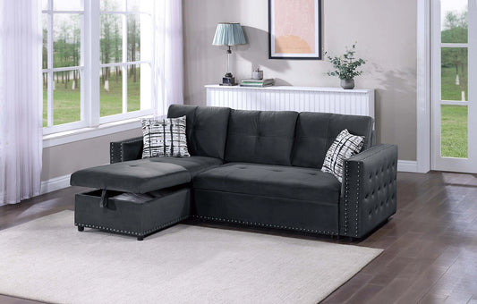 Yanlin Convertible Sectional in Black