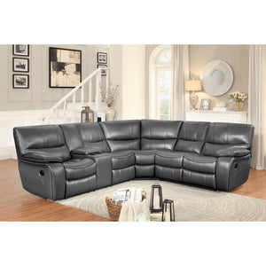 8480GRY*3SC 3-Piece Modular Reclining Sectional with Left Console