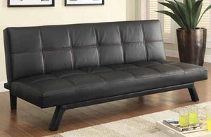 COA500765 - Sofa Bed (Black W/ Red Stitching)