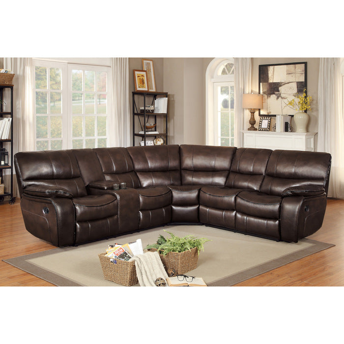 8480BRW*3SC 3-Piece Modular Reclining Sectional with Left Console