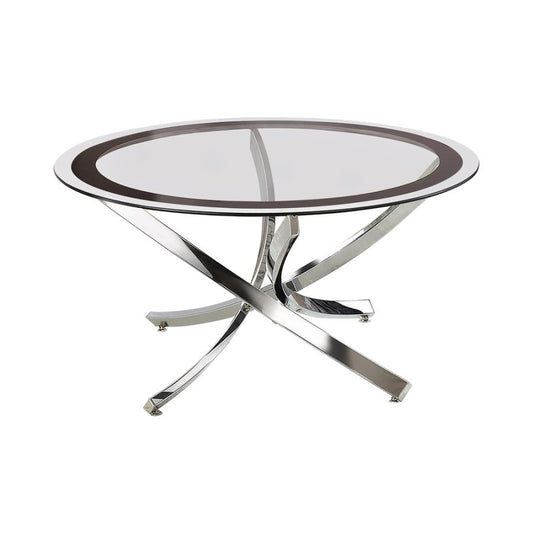 COA702588 - Glass Top Chrome Coffee Table