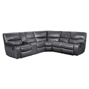 8480GRY*3SC 3-Piece Modular Reclining Sectional with Left Console