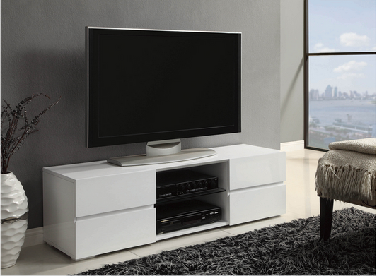 COA700825 - Contemporary Glossy White 55" TV Console