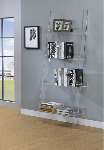 COA801553 - Amaturo Clear Acrylic Ladder Bookcase