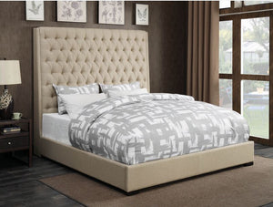 COA300722- Camille Cream Upholstered California Bed