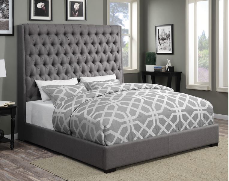 COA300621 - Camille Grey Upholstered Bed