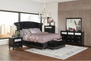 COA300643 - Barzini Black Upholstered Bed