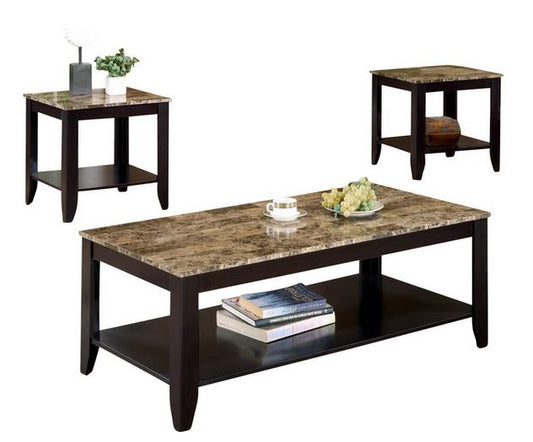 COA700155 -  Transitional Marble Look Top ( 3pc Set)