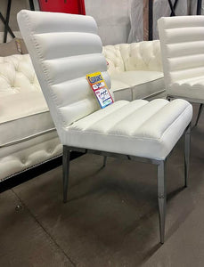 FOA3746SC - Faux Leather White Chair - 2 pc Set