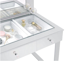 COA935934- 3-drawer Vanity with Lighting Chrome and White