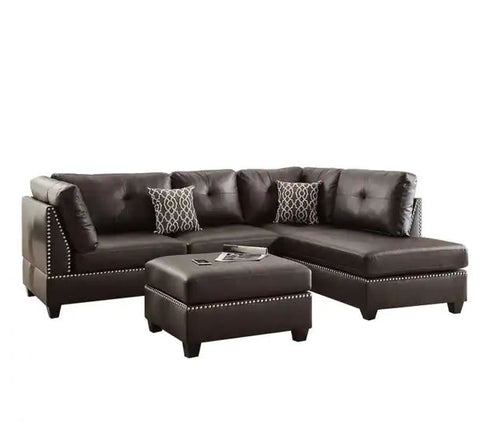 POU6973- 3-Pcs Sectional Sofa with Ottoman (Other Colors)