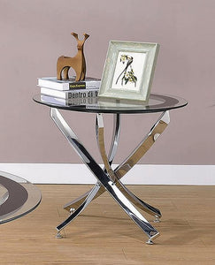 COA702588 - Glass Top Chrome Coffee Table